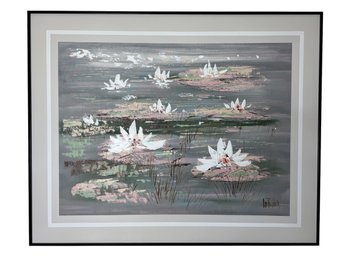 Large Mid Century Lee Reynolds Lillies Painting On Canvas