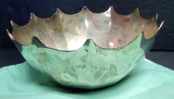 Antique Rare Tiffany & Co. Sterling Silver Bowl 25157 With Scalloped Peaks Arched Rim - Weighs 430.6 G  JM/ET