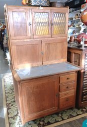 Antique Hoosier Manufacturing Co. Flour Cabinet With All The Frills & 8 Original Hoosier Spice Jars! WK/SR