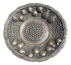 Large Mexican Sterling Hand Made Decorative Plate By Maciel