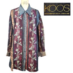 Koos Van Den Akker 100% Silk Long Sleeve Sheer Button Up