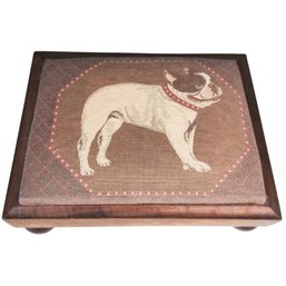 Antique Stool With Needlework Dog