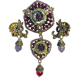 Heidi Daus Fantastic Brooch And Earrings
