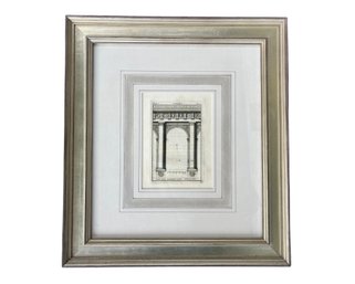 An Architectural Book Plate - 18th C Giovanni Battista Piranesi - Silvered Wood Framed And Matted