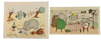 Pair Of Babar Unframed Prints