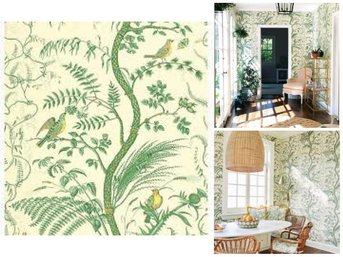 NEW - 4 Rolls Brunschwig & Fils Bird And Thistle