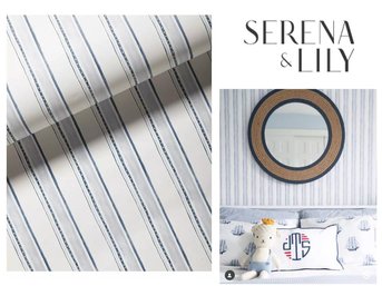 NEW - 2 Rolls Serena And Lily Arcadia Stripe Navy