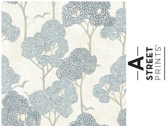 NEW - One Roll A Street Prints Lykke Blue Textured Tree