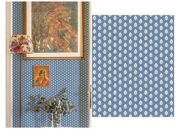 NEW- One Roll Coordonne Clover Cobalt