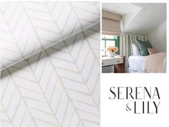 NEW- One Roll Serena & Lily Feather Wallpaper-Color Bone