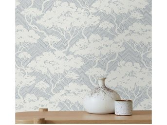 NEW-one Roll Seabrook Designs Nara Blue Mist