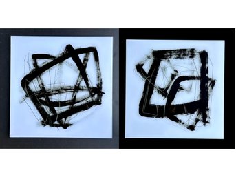 Pair Of  Vetro D'Arte Tempered Glass Wall Art  Pieces