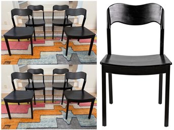 Set Of 8 Noir Weller Dining Chairs - Excellent Condition