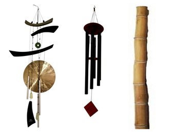 Two Wind Chimes And Large Bamboo Pole