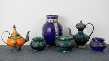 Six Vintage Ceramic Or Stoneware Items From Morocco