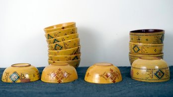 Nine Stoneware Bowls Handmade