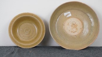 Two Chinese Stoneware Saucers