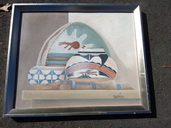 Lovely Southwest Painting Oil On Canvas With Sand By Myong Mario Junez - Measures 20 X 24 Inches