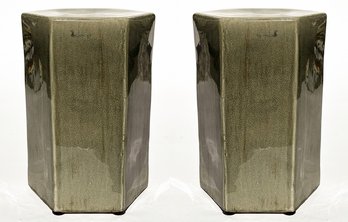 A Pair Of Hexagonal Garden Seats, By B Zippy