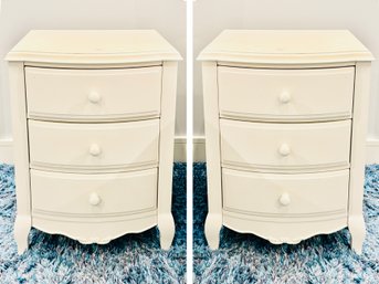 Pair Of Pottery Barn Lilac Teen White Wood Nightstands