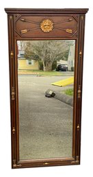 Antique Wood Mirror With Intricate Carved Details