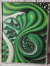 Acrylic On Canvas Artwork Signed Lower Right And On The Reverse