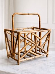 Vintage Bamboo Magazine Rack With Handle - Westport
