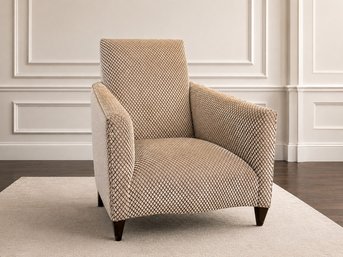 Donghia Modern Lounge Chair With A Raised Harlequin Fishnet Pattern In Luxuriously Soft Chenille  (1 Of 2)