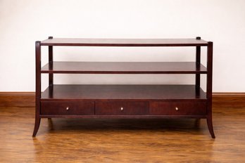 Contemporary Style Baker Furniture Console Table In A Rich Cherry Finish