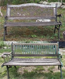 Vintage Cast Iron And Wood Park Benches For Repair