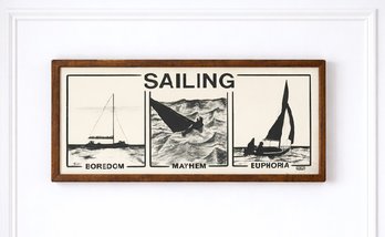 Vintage Signed & Numbered Sailing Nautical Print, 27' X 13', Framed (Ed. 274/360) - Westport