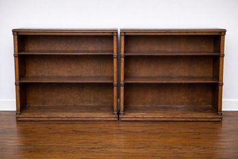 Two American Cherry Wood With An Asian Style Bookcases