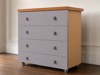 Ligne Roset Parallele 4-drawer Chest With Leather Pulls, Designer Peter Maly