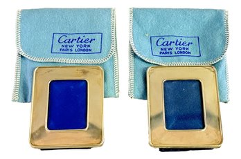 Pair Of Cartier Sterling Silver Miniature Picture Frames