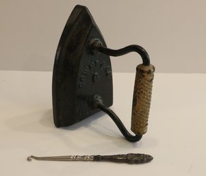 Antique Flat Iron & Shoe Button Hook