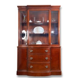 Morganton Mahogany Glass Bow Front Cabinet