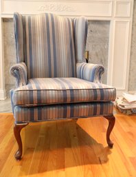 Vintage Striped Wingback Armchair