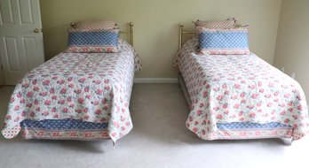 Pair Of Twin Beds With Bedding