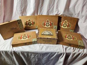 Vintage Cigar Boxes, All But One Handmade In Jamaica, The Other Is From Bridgeport CT