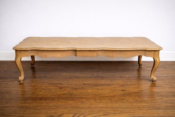 White Oak French Country Inspired Coffee Table With Clawfoot Cabriole Legs