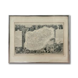 19th Century Victor Levasseur L'Herault, France. Antique Map Of A French Department, 1856