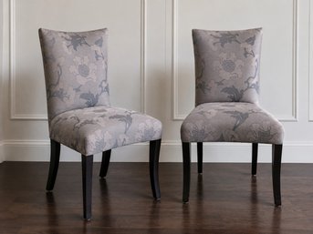 Pair Of Donghia Phantom Side Chairs Upholstered In Canovas Damask Fabric