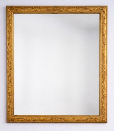 Large Italian Inspired Gold Gilt Framed Mirror With A Continuous Leaf Pattern