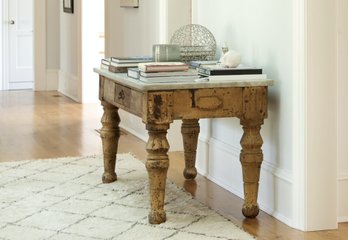 Awesome Antique Marble Top Table
