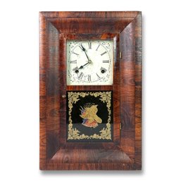 Antique Gilbert 8 Day Mahogany Clock With Key