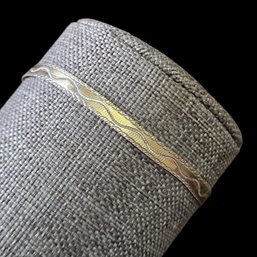 (B70) Italian Sterling Silver 10K Gold Vermeil Patterned Herringbone Bracelet