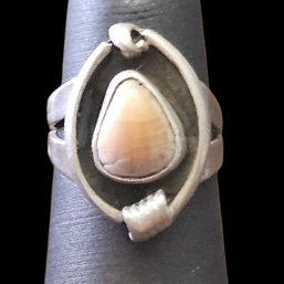 (M35) Sterling Silver Elk Tooth Ring, Size 3.5