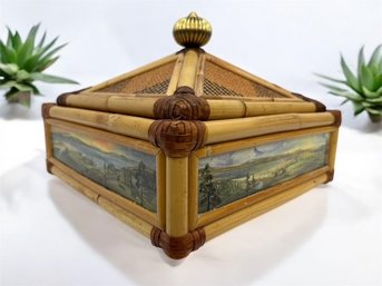 McKensie Childs Rattan Ajiro Box