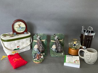 Golf Themed Collection Including Book Ends