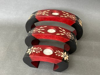 Unique Wood Carved Candle Holder